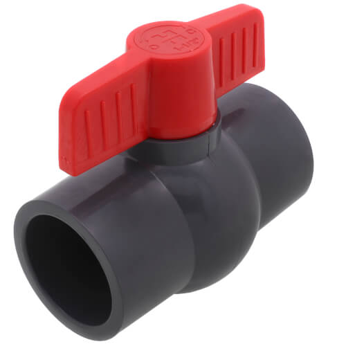Main product image of 1-1/2" QVC SCH 80 PVC Compact Ball Valve w/ EPDM O-Ring - Gray (Socket)