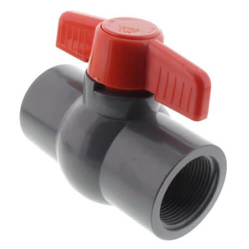 Main product image of 1-1/2" QVC SCH 80 PVC Compact Ball Valve w/ EPDM O-Ring - Gray (Threaded)