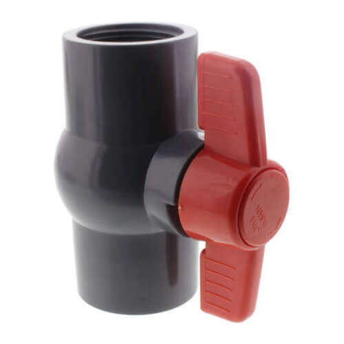 Main product image of 1-1/2" QVC SCH 80 PVC Compact Ball Valve w/ EPDM O-Ring - Gray (Threaded)