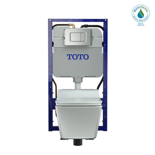 Main product image of CWT4494549CMFGA#MS Washlet + Sp Wall Hung Square Shape Toilet w/ Sw Bidet Seat & Duofit In Wall 1.28 & 0.9 GPF Dual Flush Tank System (Matte Silver)