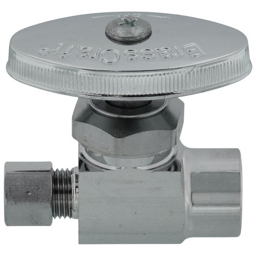 Main product image of 1/2" Nominal Sweat x 1/4" OD Compression Multi-Turn Straight Stop Valve (Chrome Plated)