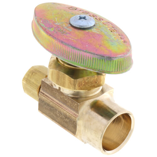 Main product image of 1/2" Nominal Sweat x 1/4" OD Compression Multi-Turn Straight Stop Valve (Rough Brass)