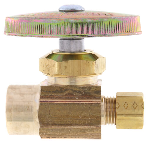 Main product image of 1/2" Nominal Sweat x 1/4" OD Compression Multi-Turn Straight Stop Valve (Rough Brass)