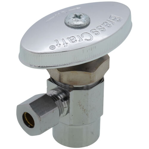 Main product image of 1/2" Nom. Sweat x 1/4" O.D. Compression Chrome Plated Angle Stop Valve (Lead Free)