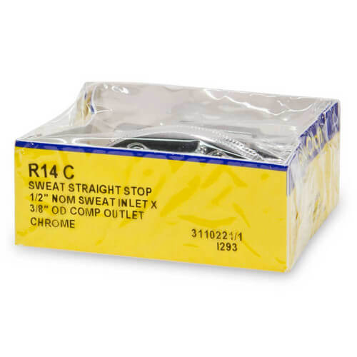 R14C Brasscraft R14C 1/2" Nom. Sweat x 3/8" O.D. Compr. Straight