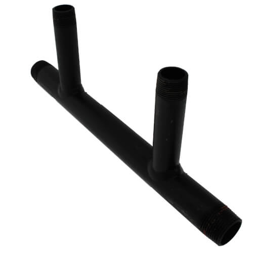 Main product image of 1" Black Steel Boiler Header with 3/4" Outlets (2 Branches)