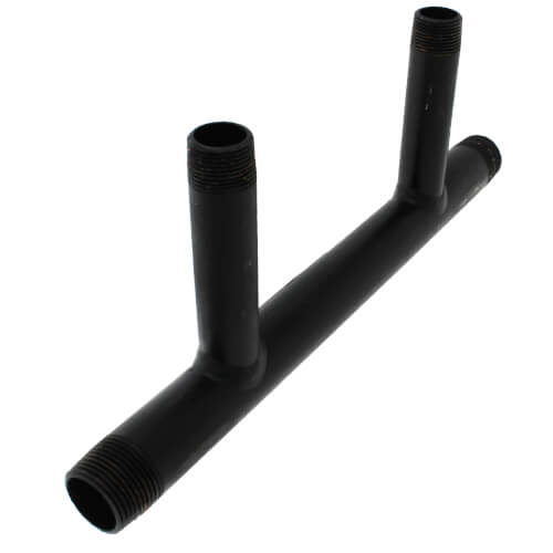 Main product image of 1" Black Steel Boiler Header with 3/4" Outlets (2 Branches)