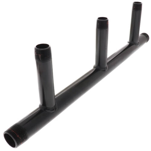 Main product image of 1" Black Steel Boiler Header with 3/4" Outlets (3 Branches)