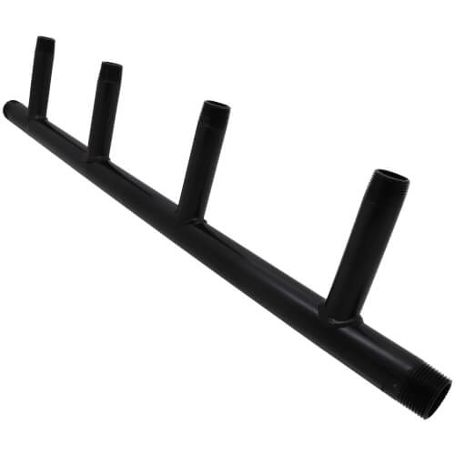 Main product image of 1" Black Steel Boiler Header with 3/4" Outlets (4 Branches)