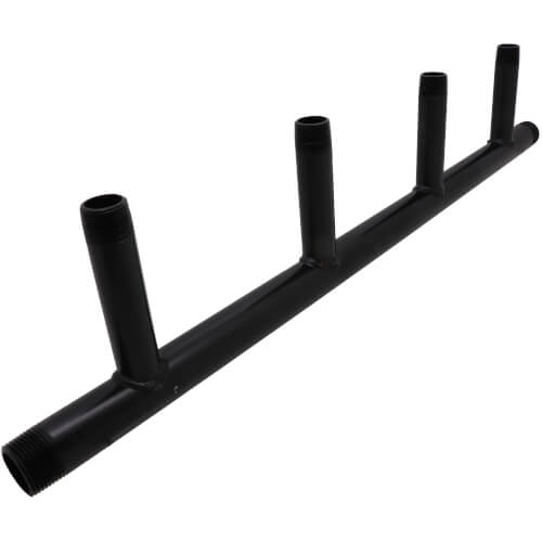 Main product image of 1" Black Steel Boiler Header with 3/4" Outlets (4 Branches)