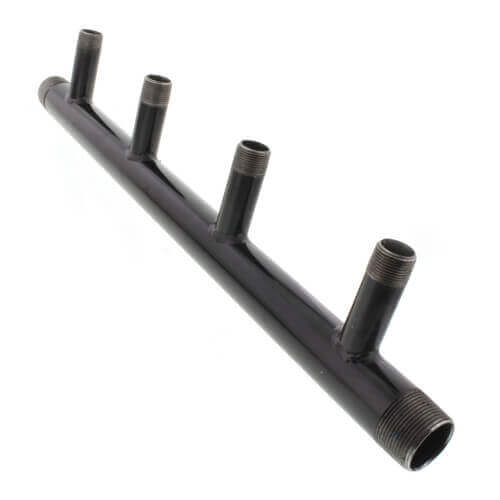 Main product image of 2" Black Steel Boiler Header with 1-1/4" Outlets (4 Branches)