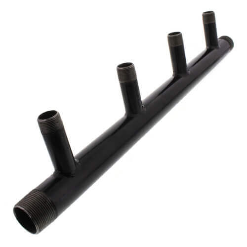Main product image of 2" Black Steel Boiler Header with 1-1/4" Outlets (4 Branches)