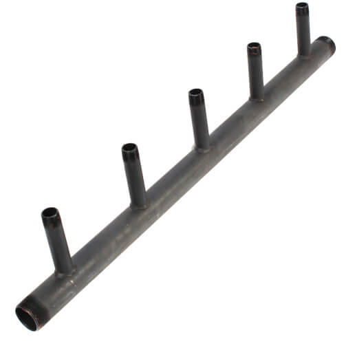 Main product image of 1-1/2" Black Steel Boiler Header with 3/4" Outlets (5 Branches)