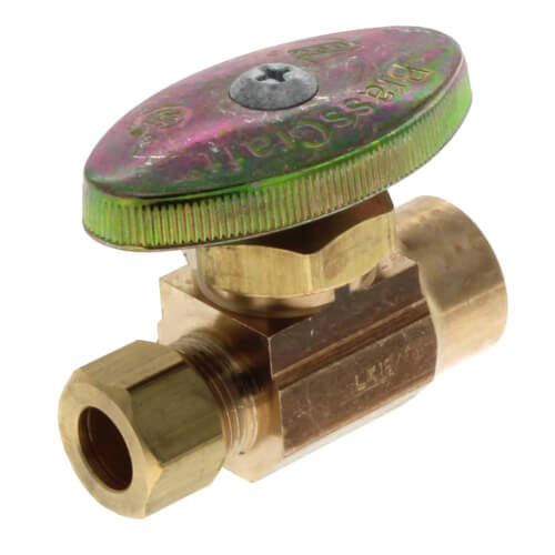 Main product image of 1/2" Nominal Sweat x 3/8" O.D. Compression Straight Stop Valve, Lead Free (Rough Brass)