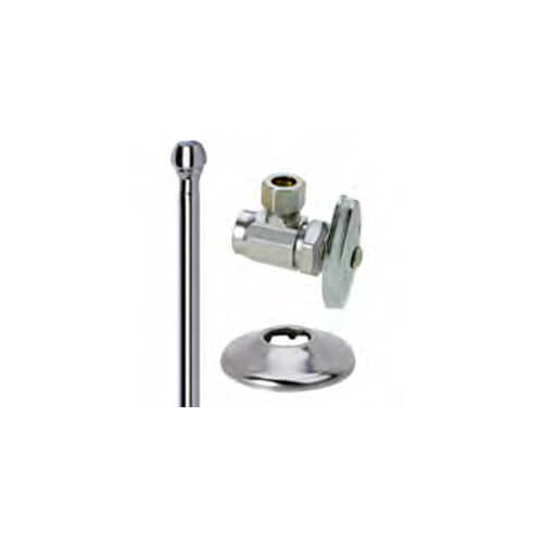 Main product image of 1/2" Sweat x 3/8" OD Comp Faucet Supply Kit - Angle Stop, 20" Length (Chrome)