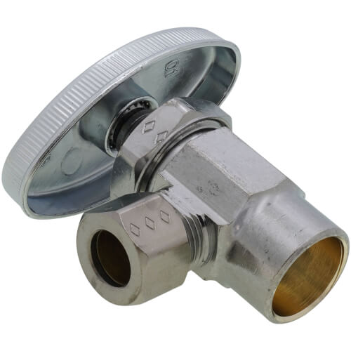 Main product image of 1/2" Nom. Sweat x 3/8" O.D. Compr. Angle Stop Valve, Lead Free (Chrome Plated)