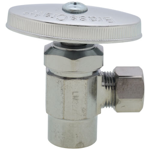 Main product image of 1/2" Nom. Sweat x 3/8" O.D. Compr. Angle Stop Valve, Lead Free (Chrome Plated)