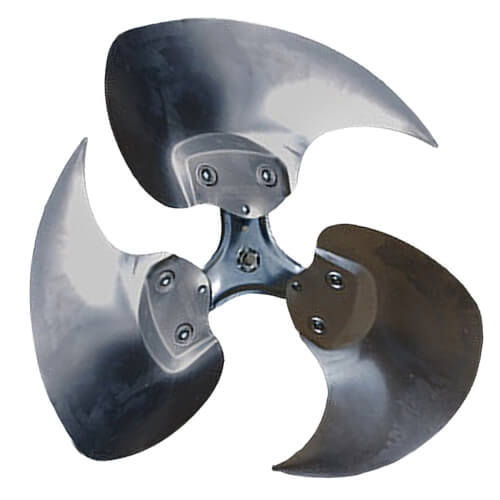 20" Aluminum 3 Blade Fixed Hub Fan Blade, CW (34° Pitch)