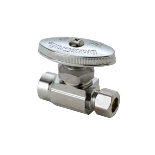 Main product image of 1/2" Nominal Sweat x 1/2" OD Compression Multi-Turn Straight Stop Valve (Chrome Plated)