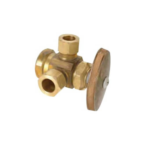 Main product image of 1/2" FIP x 1/2" OD Compression x 1/4" OD Compression Angle Supply Stop (Rough)