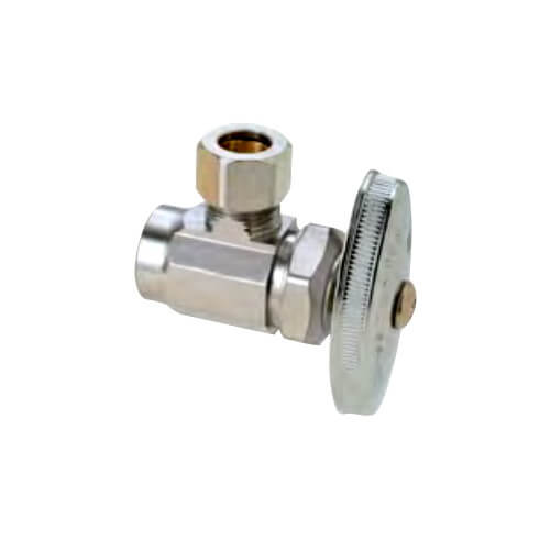 Main product image of 1/2" Nominal Sweat x 1/2" OD Compression Multi-Turn Angle Stop Valve (Rough Brass)