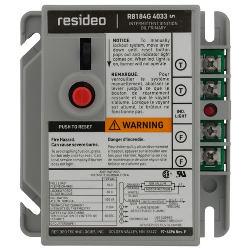 Main product image of Protectorelay Oil Burner Control with 30 Seconds Lock Out Timing, R8184G4033