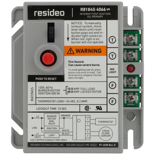 Main product image of Protectorelay Oil Burner Control with 15 Seconds Lock Out Timing, R8184G4066