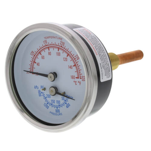 Main product image of Temperature & Pressure Gauge (70-250°F, 0-225 psi), RA0079000