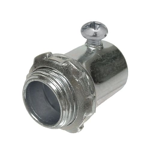 Main product image of 4" EMT or Rigid/IMC Set-Screw Connector, Non-Insulated (Zinc), 2146