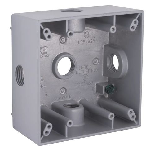 Main product image of 2-Gang Metallic Weatherproof Electrical Outlet Box, 5334-0