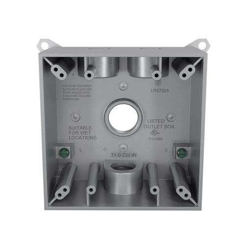 Main product image of 2-Gang 3/4" Weatherproof Box (Gray), 5343-0