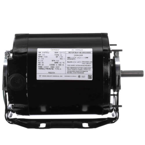 Main product image of 5-5/8" Split Phase Resilient Base Ball Bearing Motor (115V, 1725 RPM, 1/3 HP)