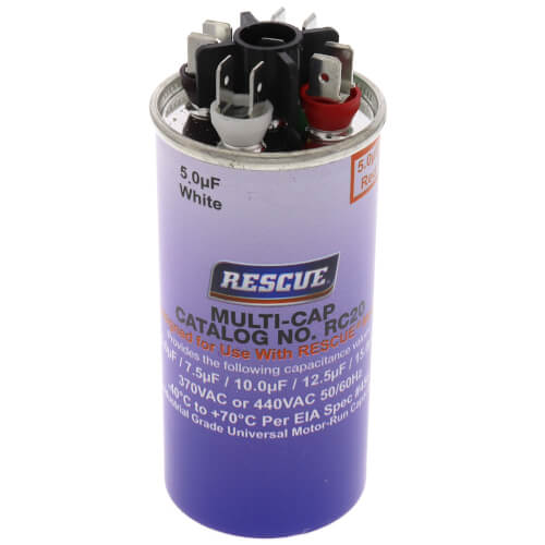 Main product image of 20 MFD RESCUE Round Multi Capacitor (440/370V)