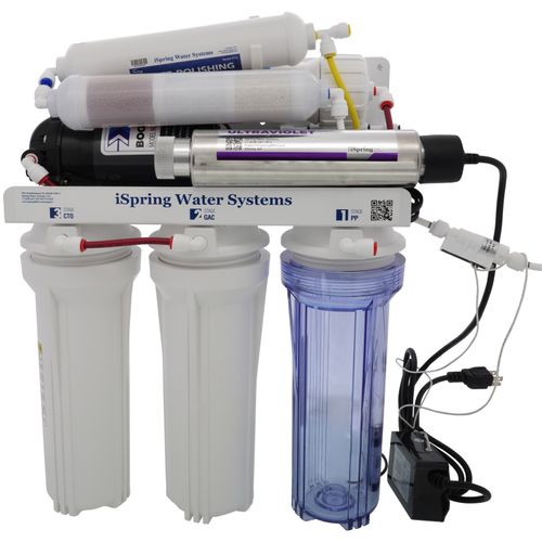 Main product image of 7 Stage Under Sink RO Water Filter w/ Booster Pump, Alkaline Ph+ Remineralization & UV Filter (100 GPD)