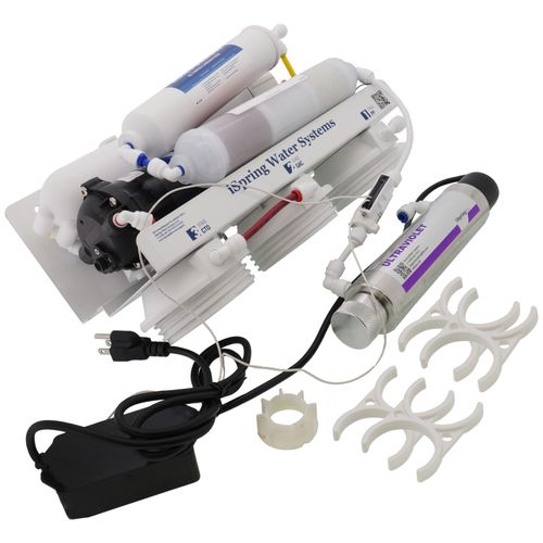 Main product image of 7 Stage Under Sink RO Water Filter w/ Booster Pump, Alkaline Ph+ Remineralization & UV Filter (100 GPD)
