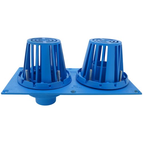 Main product image of 3" x 8-3/8" Diameter No-Hub Cast Iron Combination Roof Drain & Overflow