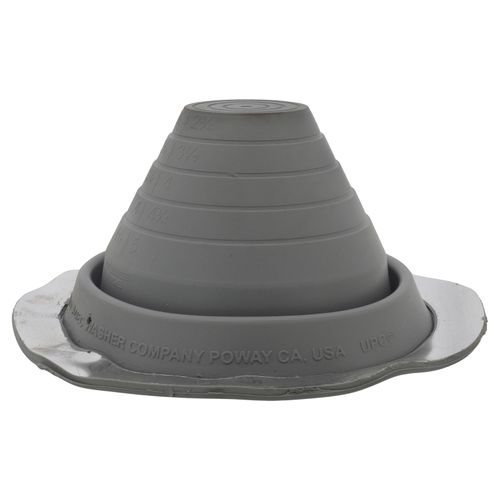 Main product image of Closed to 5" Round Universal Master Flash for Metal Roofs, Model #3 (Gray High Temperature Silicone)