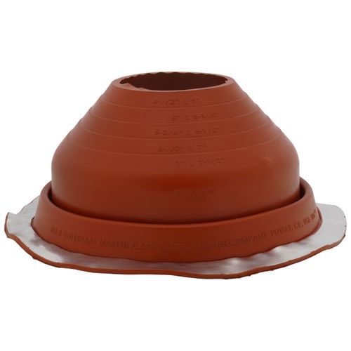 Main product image of 3-1/2" to 7-3/4" Round Universal Master Flash for Metal Roofs, Model #5 (Red High Temperature Silicone)