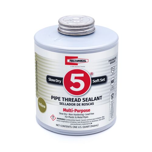 Main product image of RectorSeal No. 5 Pipe Thread Sealant w/ Brush Top, 1 qt.
