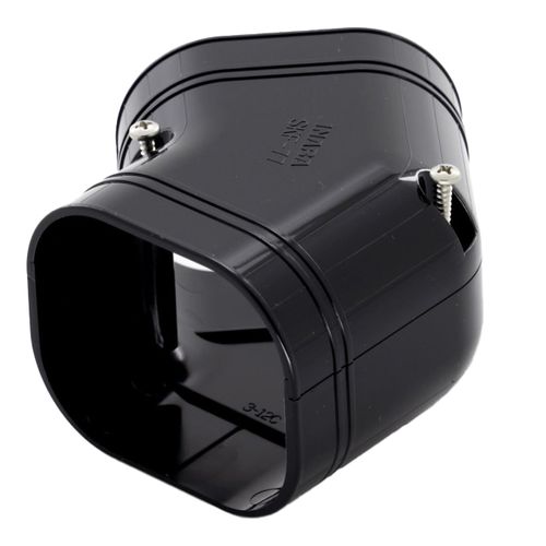 Main product image of 2.75" 45-Degree to 90-Degree Slimduct Adjustable Flat Elbow (Black)