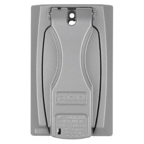 Main product image of Single Gang Universal Flip-Lid Weatherproof Receptacle Cover, Silver, Zinc Alloy, DCCU