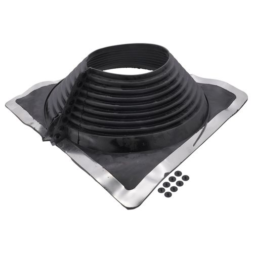 Main product image of 9-1/2" to 17" Square Standard Retrofit Master Flash for Metal Roofs, Model #3 (Black EPDM)