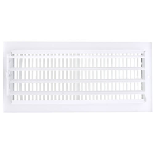 Main product image of 12" x 5" (Wall Opening Size) 2-Way Sidewall/Ceiling Register, 1/3" (White)