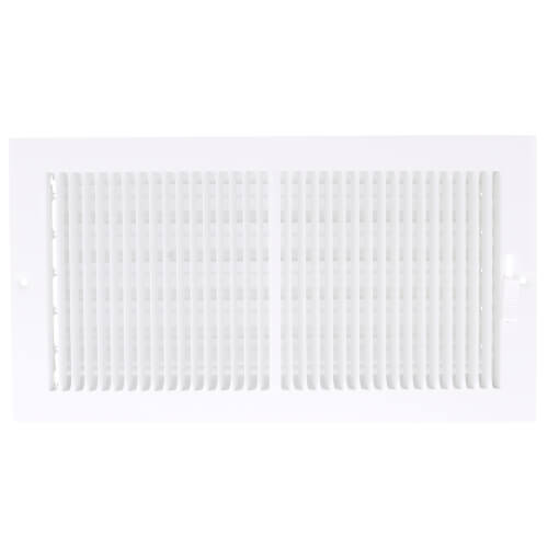 Main product image of 12" x 6" (Wall Opening Size) 2-Way Sidewall/Ceiling Register, 1/3" (White)