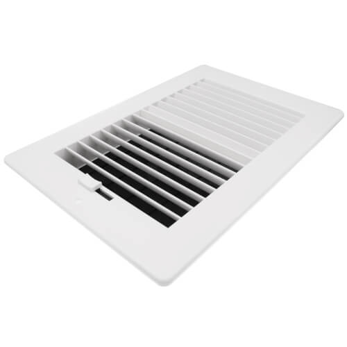 10" x 6" (Wall Opening Size) 2-Way Plastic Sidewall Register, 1/2" (White)