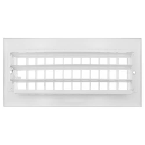 10" x 4" (Wall Opening Size) Sidewall/Ceiling Register, Adjustable (White)