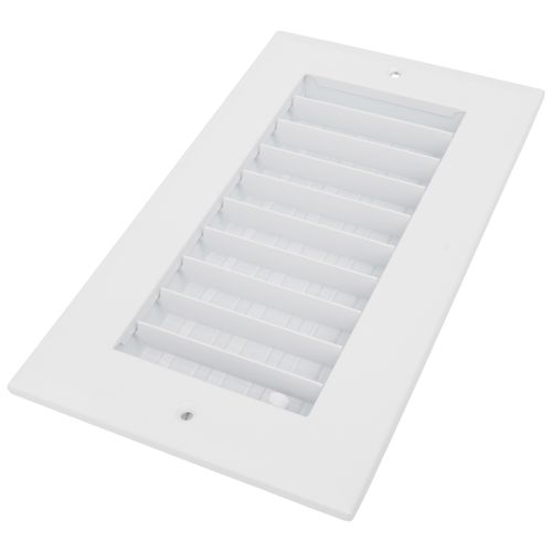 Main product image of 8" x 4" (Wall Opening Size) Aluminum Sidewall/Ceiling Register (White)