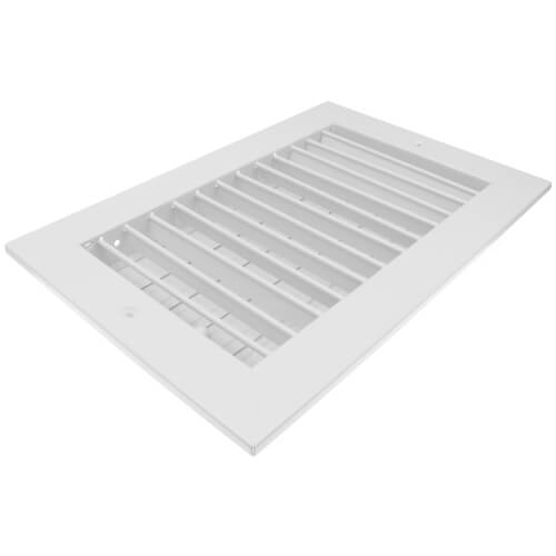 Main product image of 10" x 6" (Wall Opening Size) Commercial Steel Vertical Single Deflector Supply Register (White)