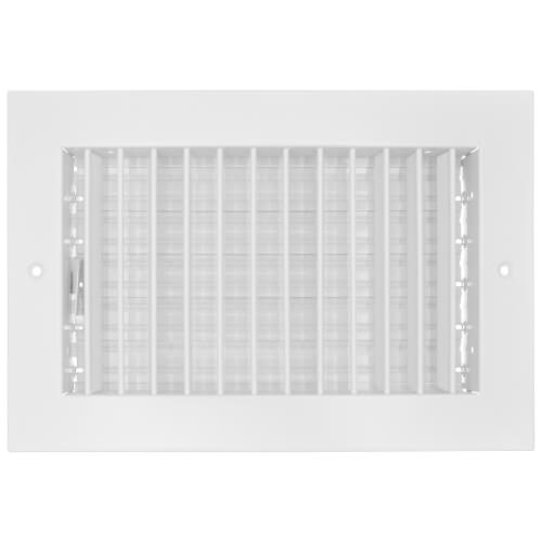 Main product image of 10" x 6" (Wall Opening Size) Commercial Steel Vertical Single Deflector Supply Register (White)
