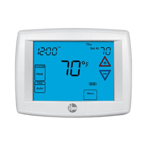 Main product image of Rheem Touchscreen Thermostat (GE: 2H/2C, HP: 4H/2C) w/Humidity Control, RHC-TST305UNMS